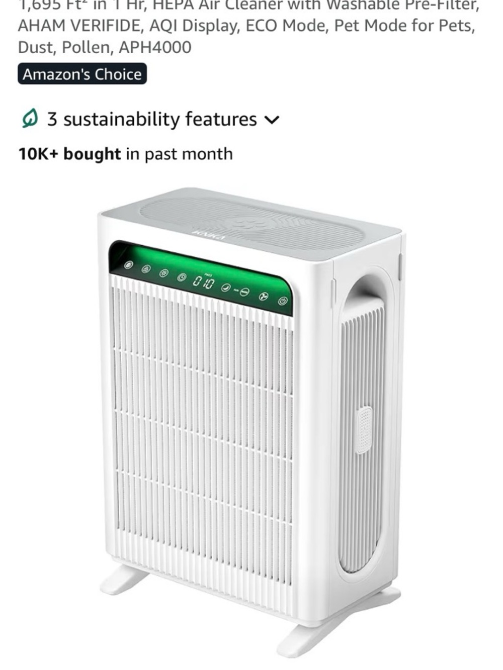 Air Purifier with HEPA Filter - White - Brand: